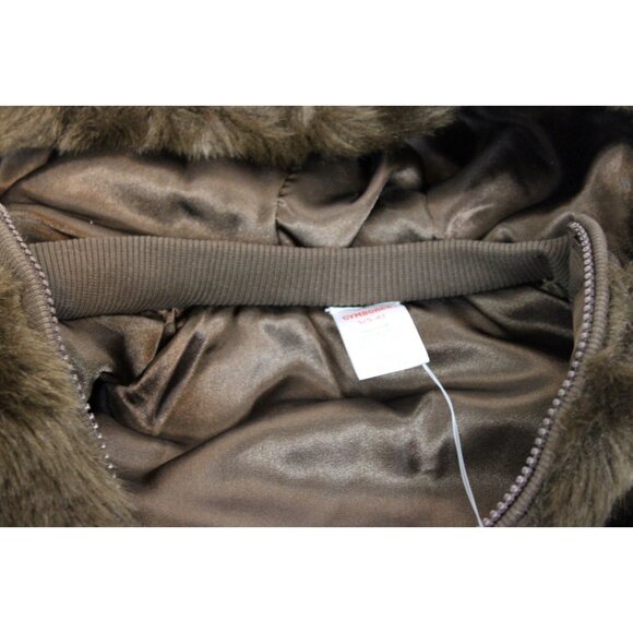 NWT 2008 Gymboree Winter Snowflake Brown Faux Fur Sleeves Jacket Vest Hood Zip S - Picture 7 of 11